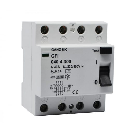 GFI áram-védőkapcsoló 40A 4pól 30mA